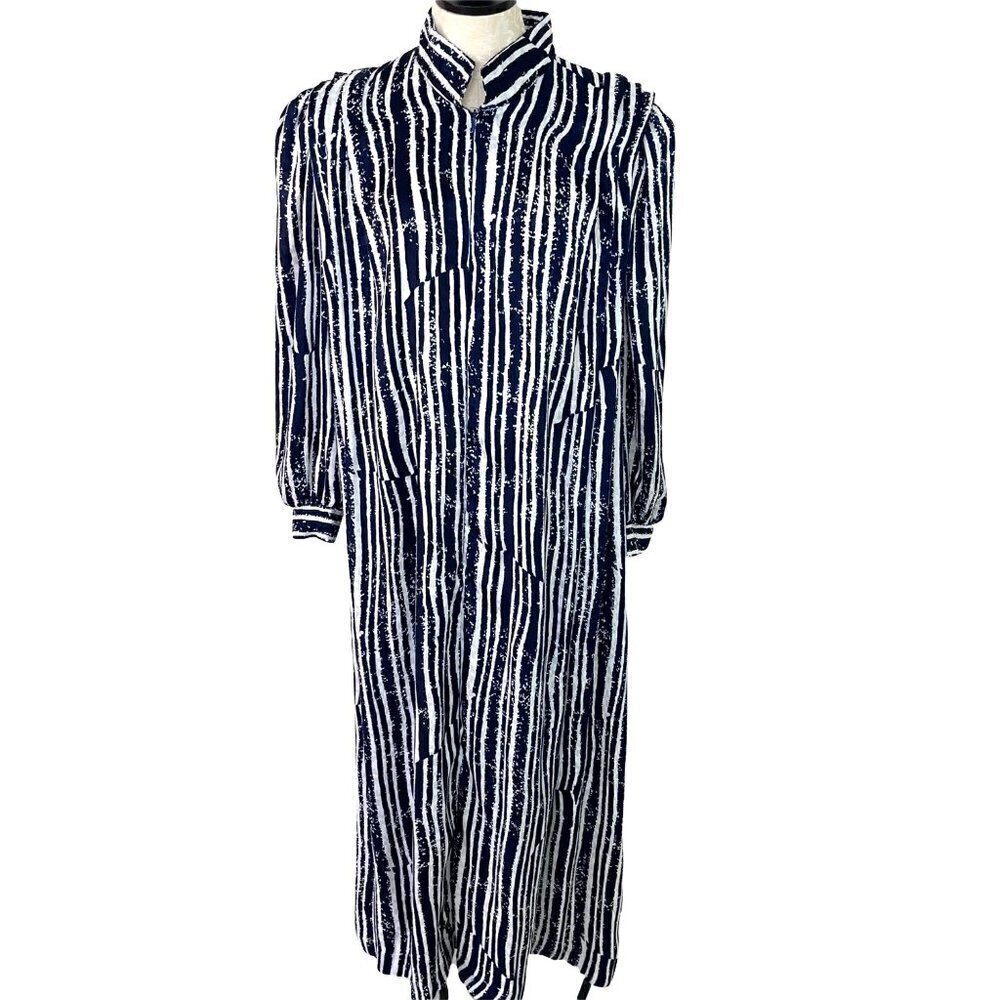 David Brown For Saks Fifth Avenue Hostess Dress Size Medium M Womens Blue White